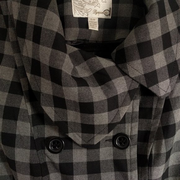 Dynamite Checkered Short Light Grey Jacket S - Picture 1 of 8